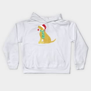 Christmas Yellow Lab Holiday Dog Kids Hoodie